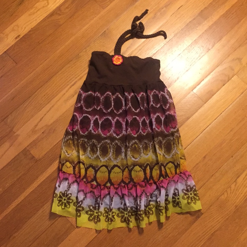 Children's Place Girls Brown Halter Dress 6X/7